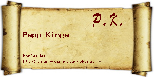 Papp Kinga névjegykártya