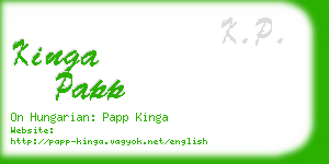 kinga papp business card